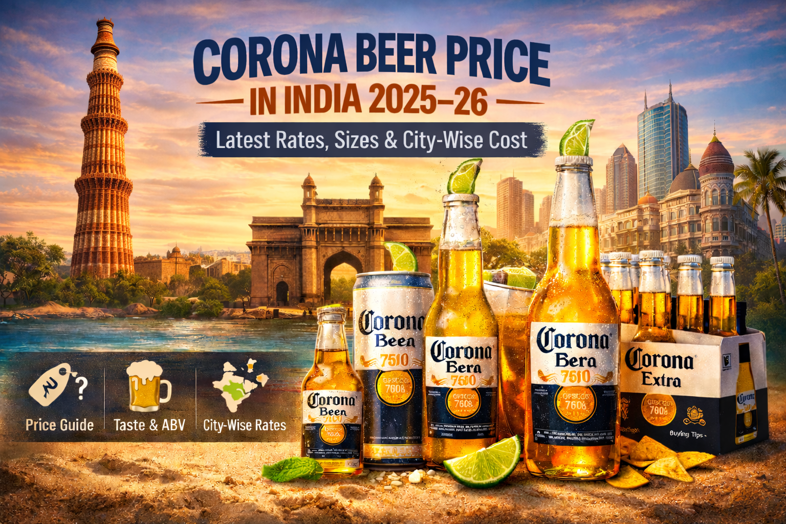 Corona Beer Price in India 2025–26: Latest Rates, Sizes, City-Wise Cost, Taste & Buying Guide