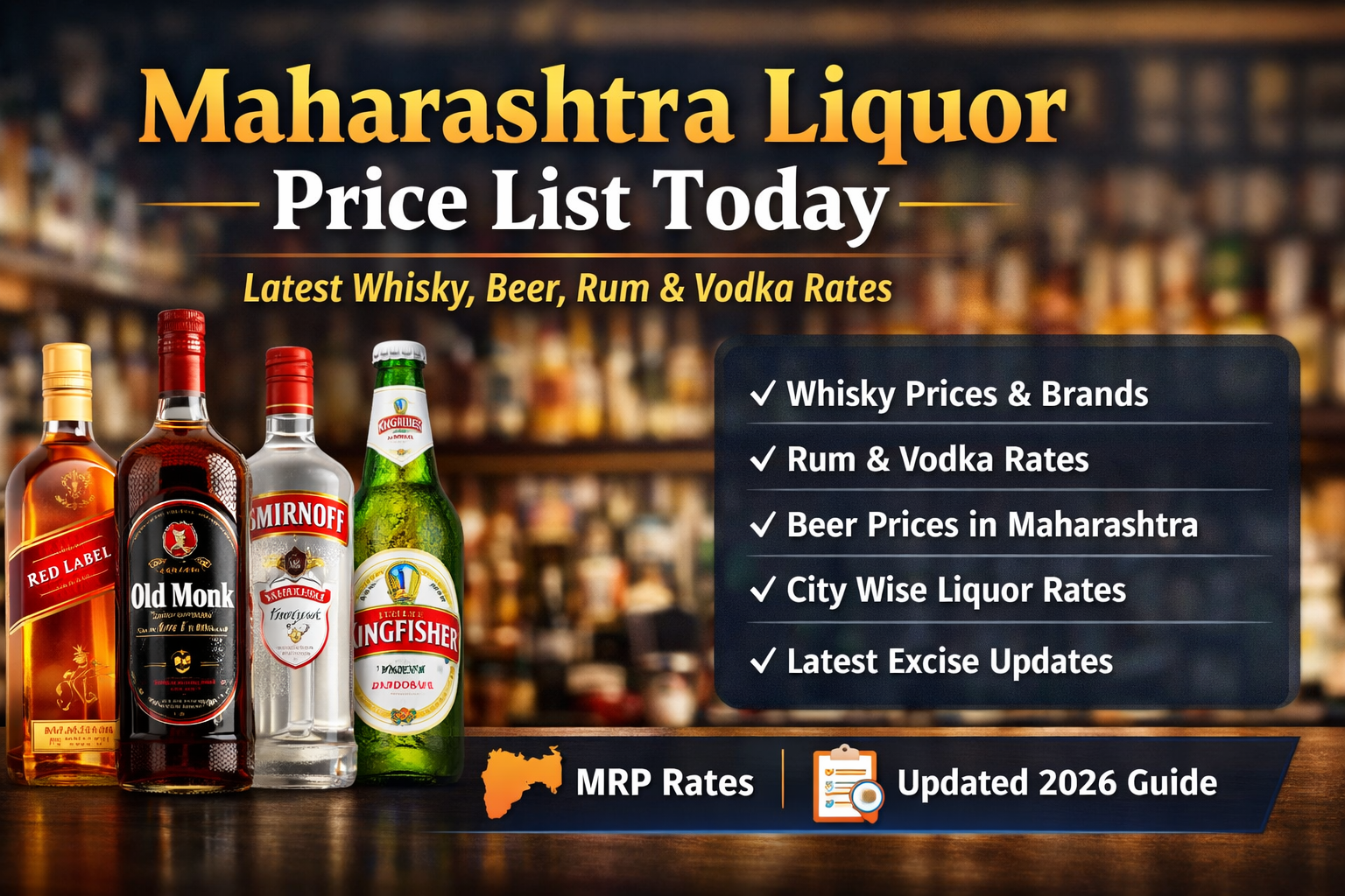 Maharashtra Liquor Price List Today (2026): Complete Whisky, Beer, Rum & Vodka Rates