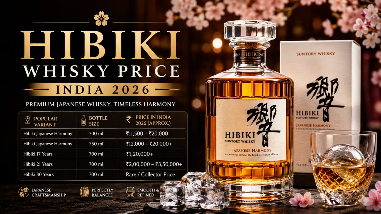 Hibiki Whisky Price in India 2026 – Latest Price, Variants, Sizes & State-Wise Rates