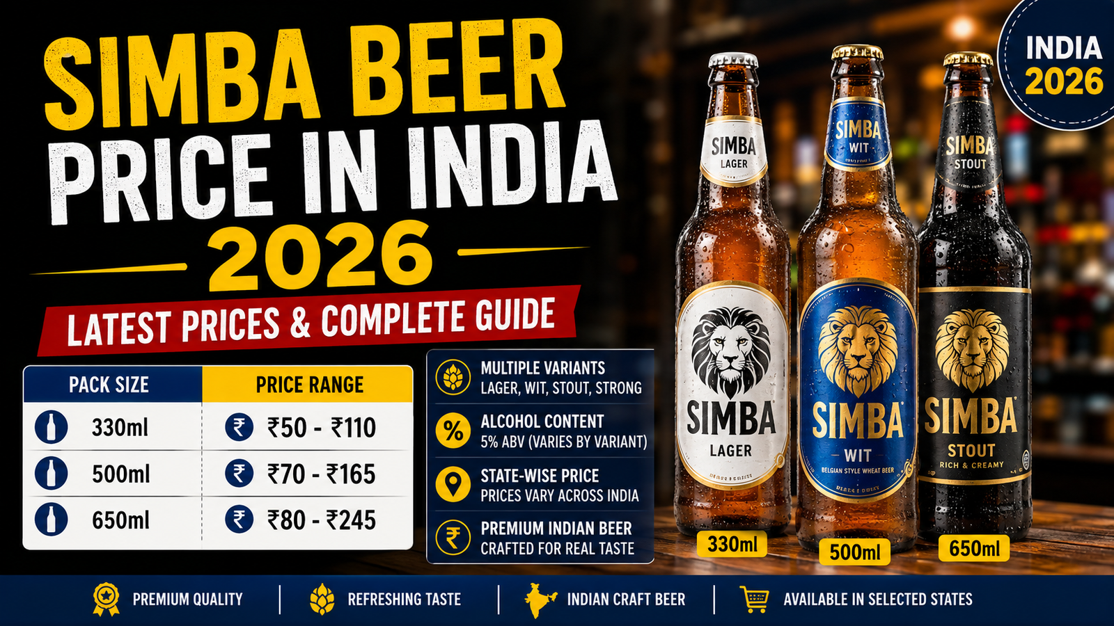 Simba Beer Price in India 2026: Latest Prices, Variants and Complete Guide